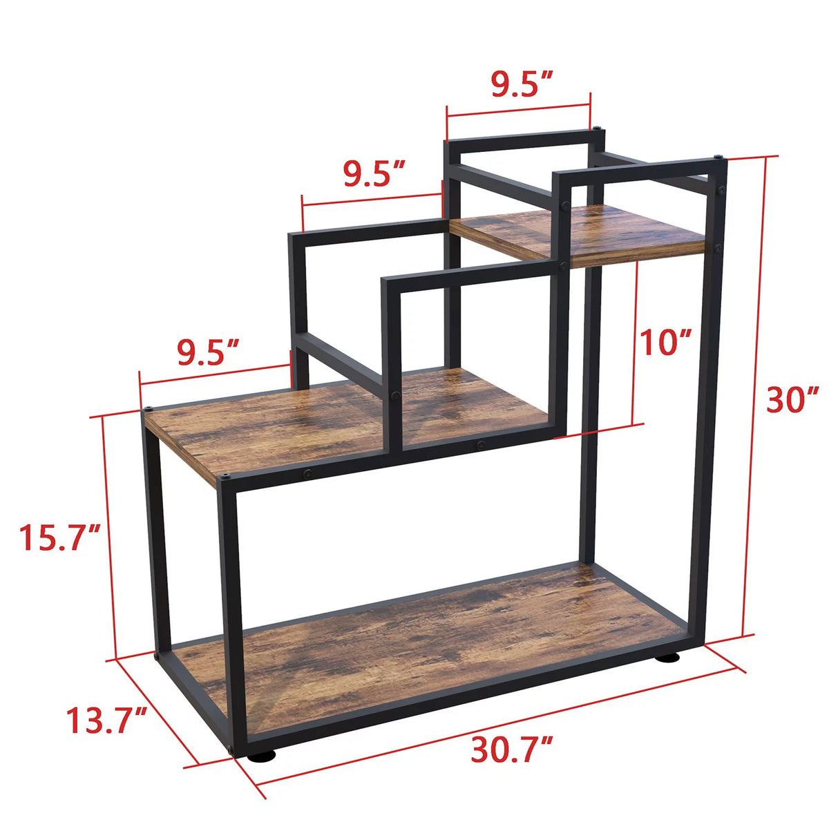 3-Tier Wood Metal Plant Stand M460173