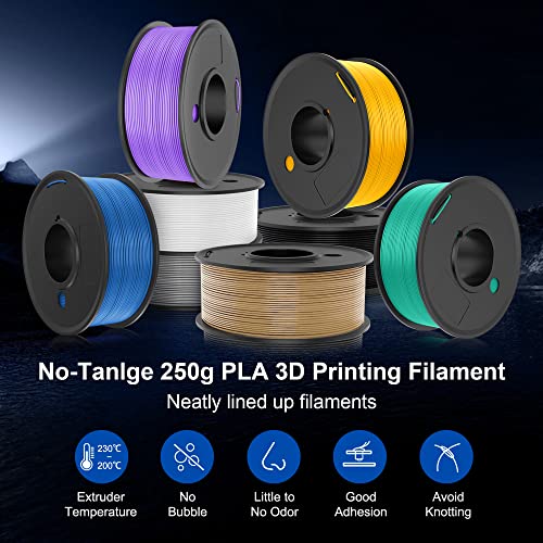 250g PLA Filament 1.75mm 8 Rolls Multicolor I12979