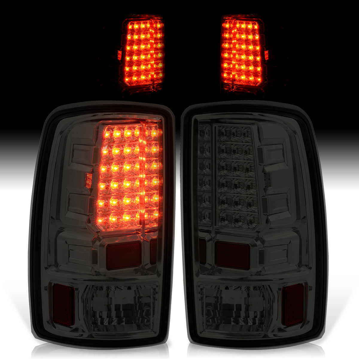 Smoked Chrome Housing LED Tail Lights Brake Stop Lamps Z697266
