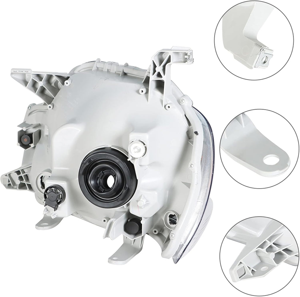 Chrome Housing Headlight Assembly with Amber Reflector for 2012-2015 Toyota Tacoma O7858