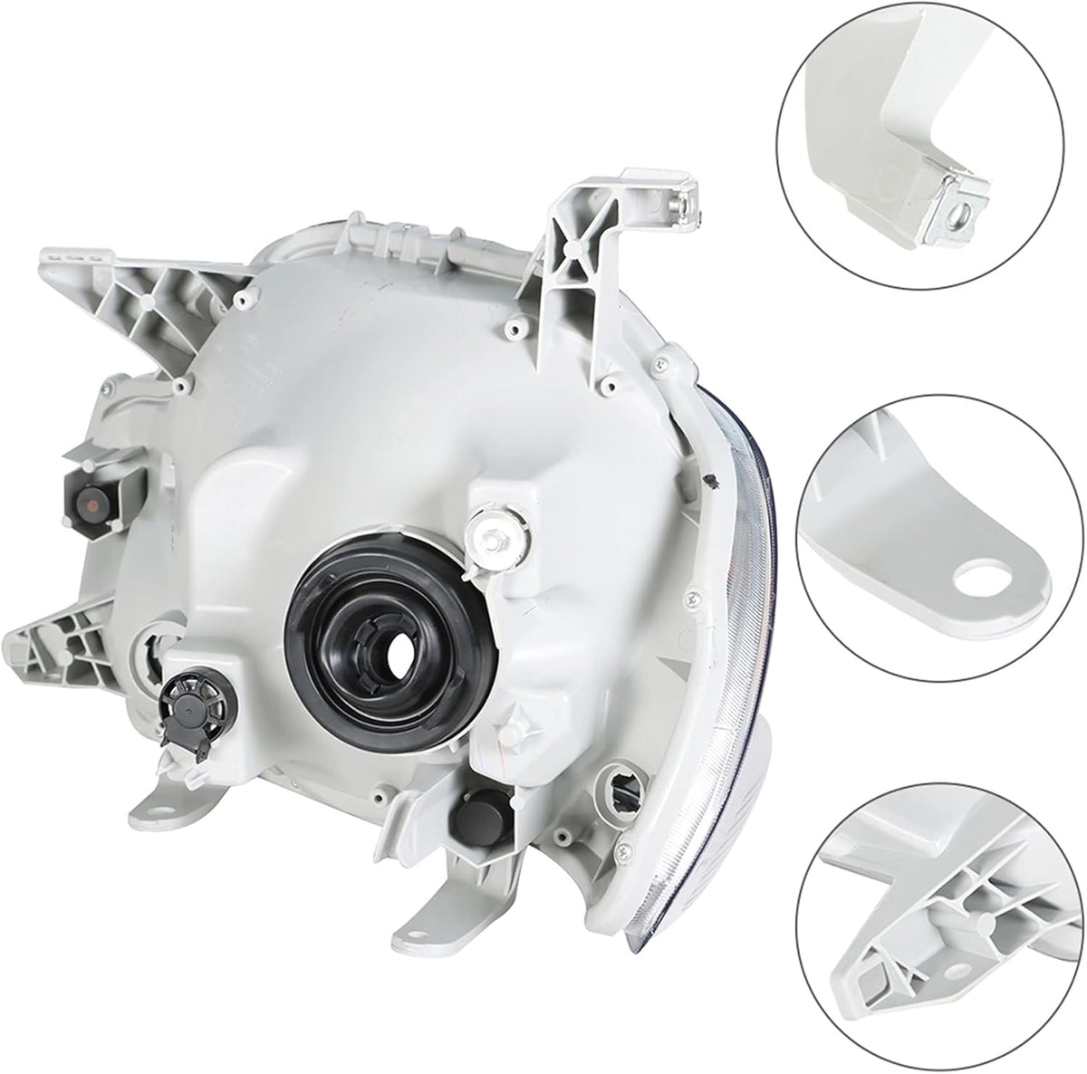 Chrome Housing Headlight Assembly with Amber Reflector for 2012-2015 Toyota Tacoma O7858
