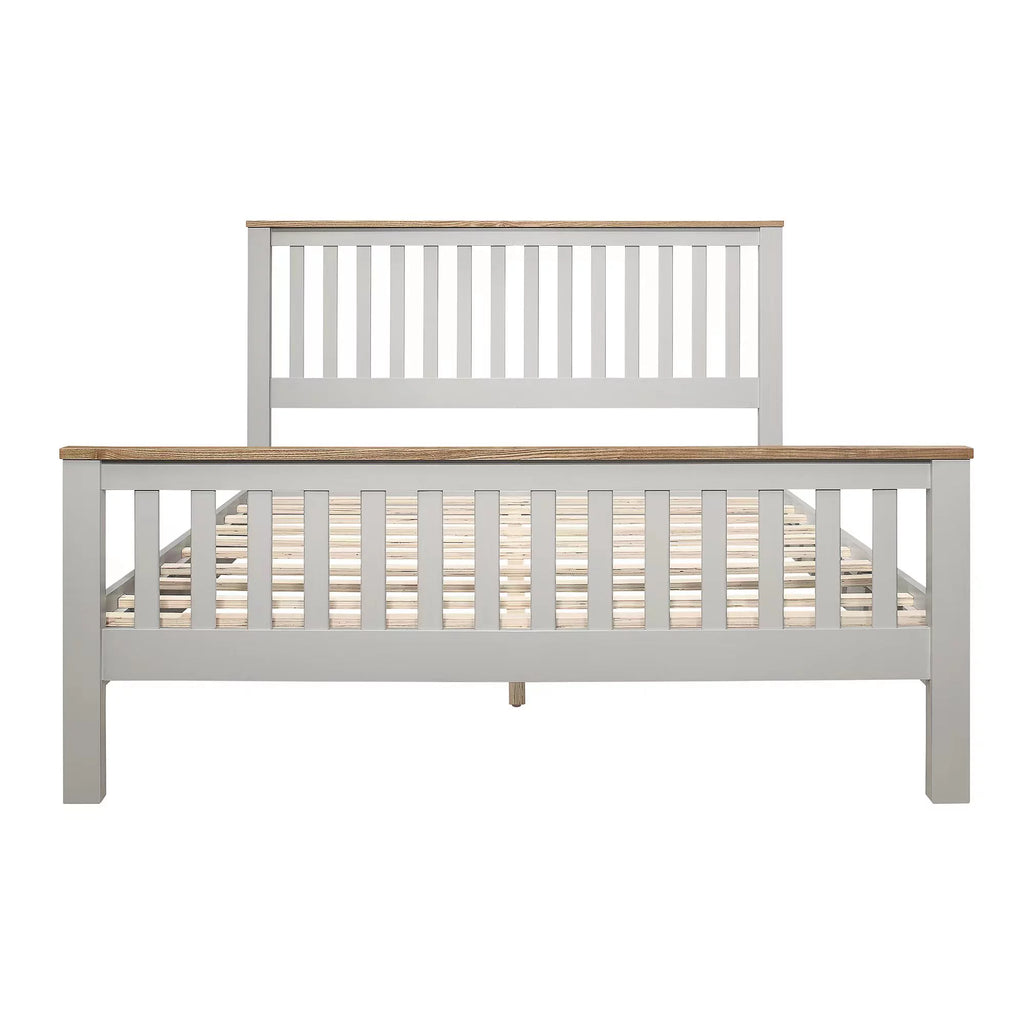 Queen Size Solid Wood Platform Bed with Headboard and Footboard E404
