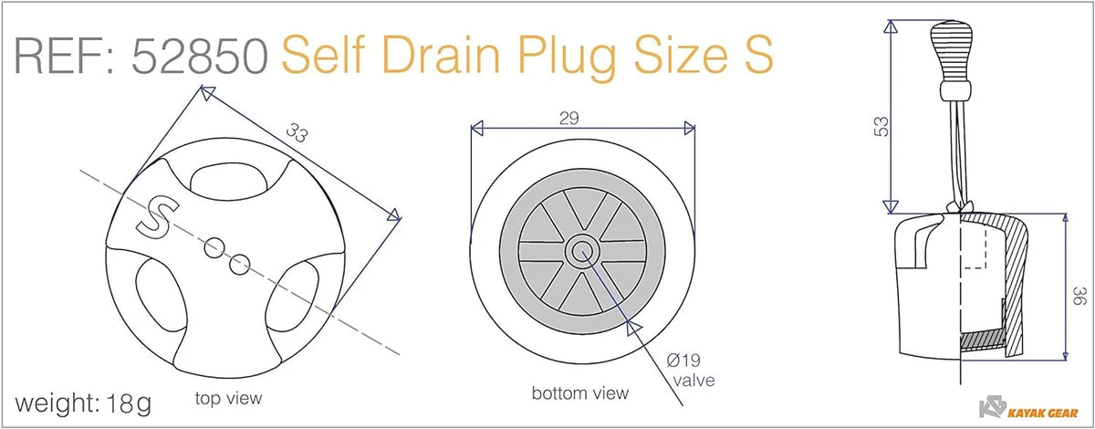 Small Kayak Gear Self Draining Scupper L825368