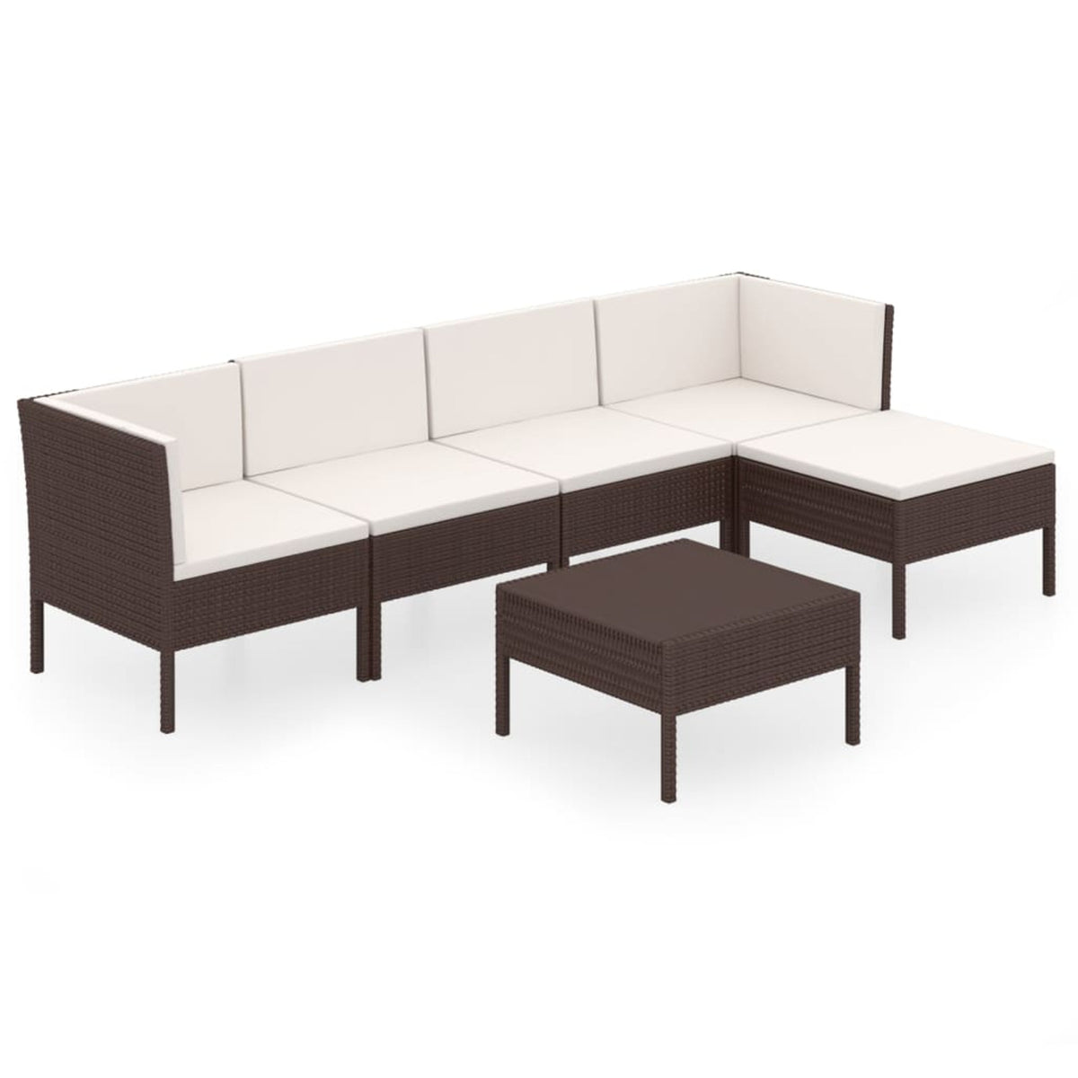6 Piece Poly Rattan Sectional Outdoor Furniture Set S618