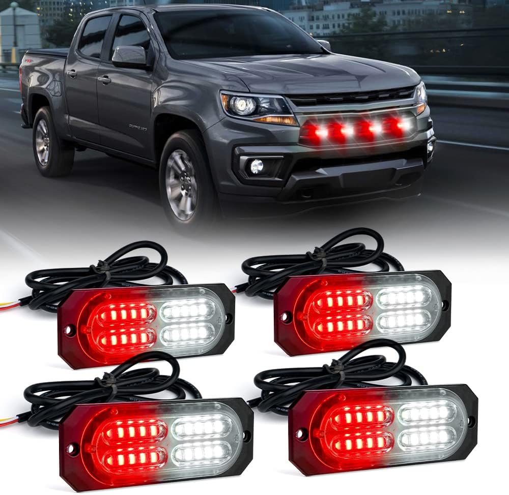 Red 20 LED Emergency Strobe Lights Kit 8PCS H865404