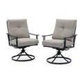 Steel Slat Outdoor Swivel Dining Chair - Set of 2 X4024
