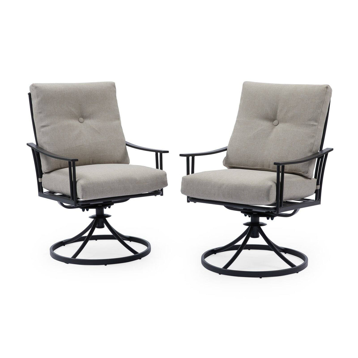 Steel Slat Outdoor Swivel Dining Chair - Set of 2 X4024