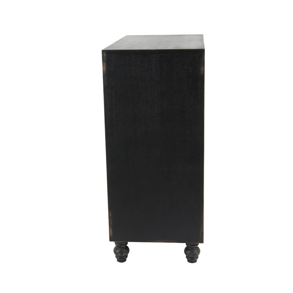Black Wood and Metal Two-Door Cabinet U880