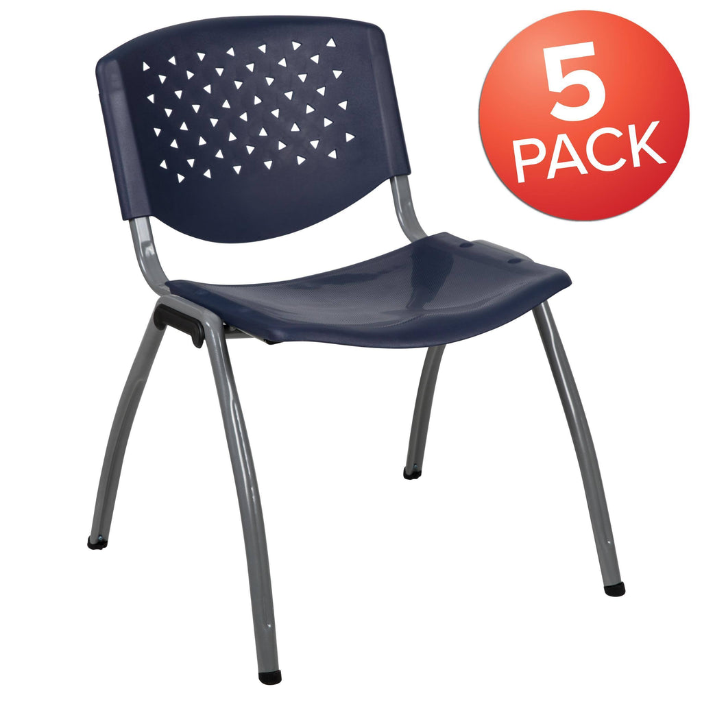 Orange Plastic Stack Chair with Titanium Frame R95493