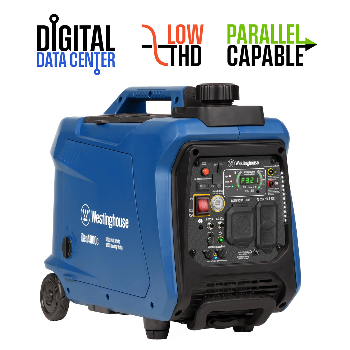 4000 Peak Watt Gas Portable Inverter Generator with Remote Start J4939