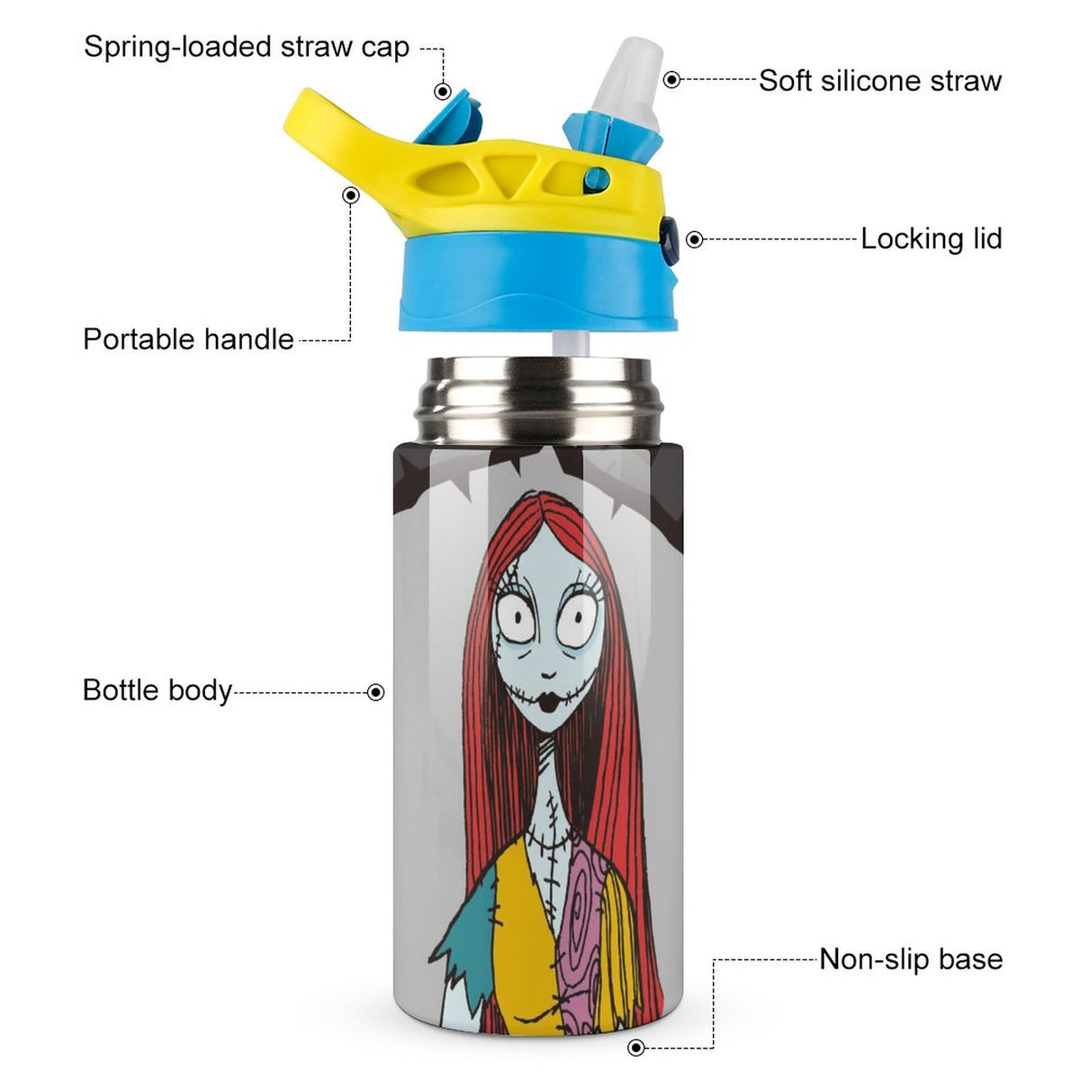 Insulated Stainless Steel Water Bottle with Straw H309001