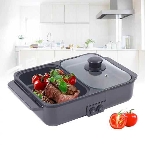 2 In 1 Portable Electric Hot Pot BBQ Grill Non-Stick H75108