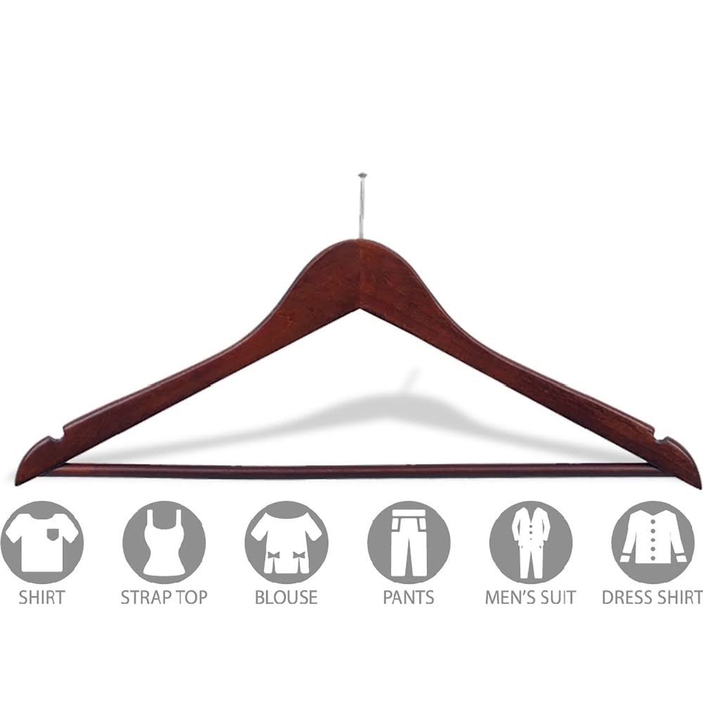 Wooden Suit Hanger with Chrome Hardware, Box of 100 O249547