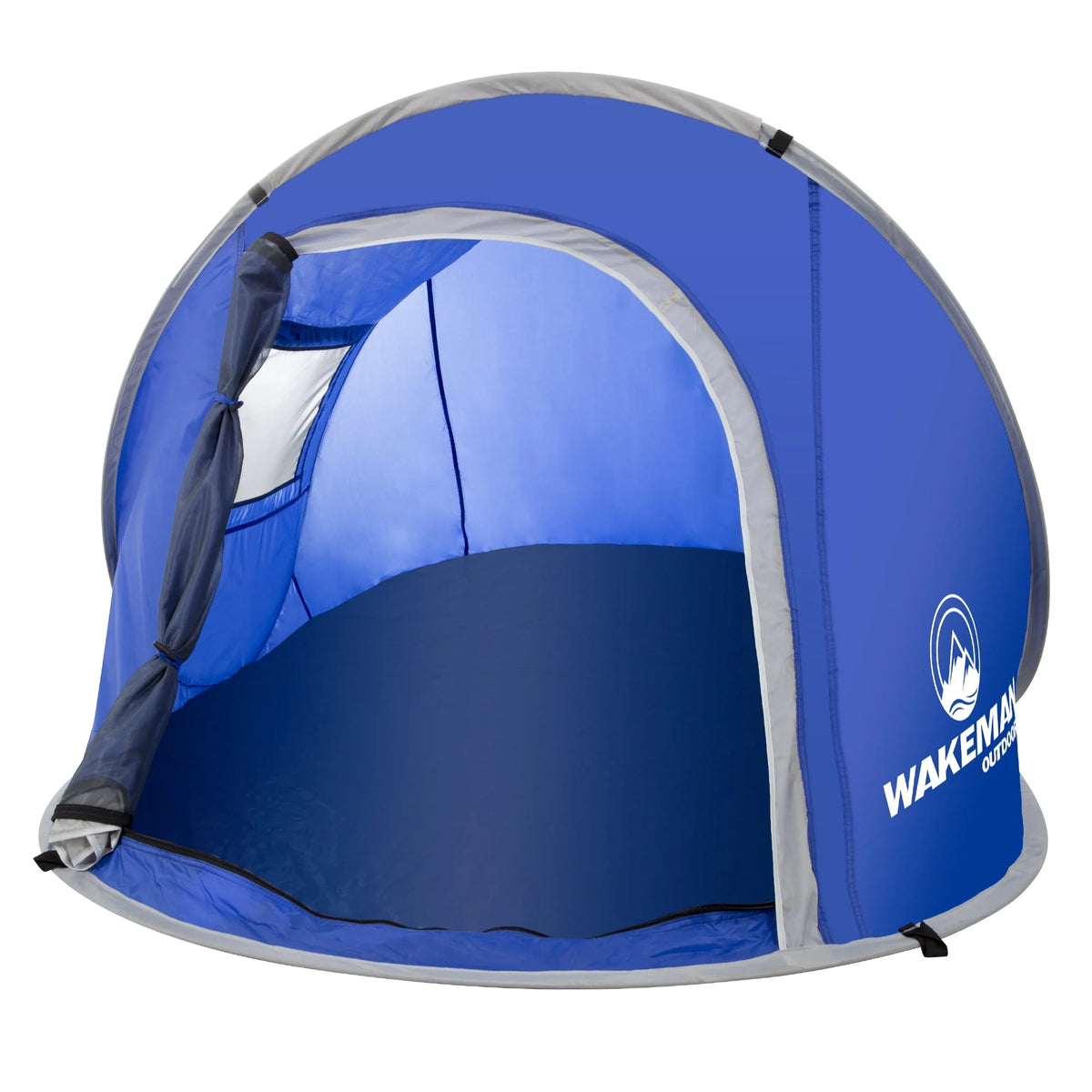 Blue Water-Resistant Polyester 2-Person Pop-up Tent with Rainfly and Carry Bag F993668
