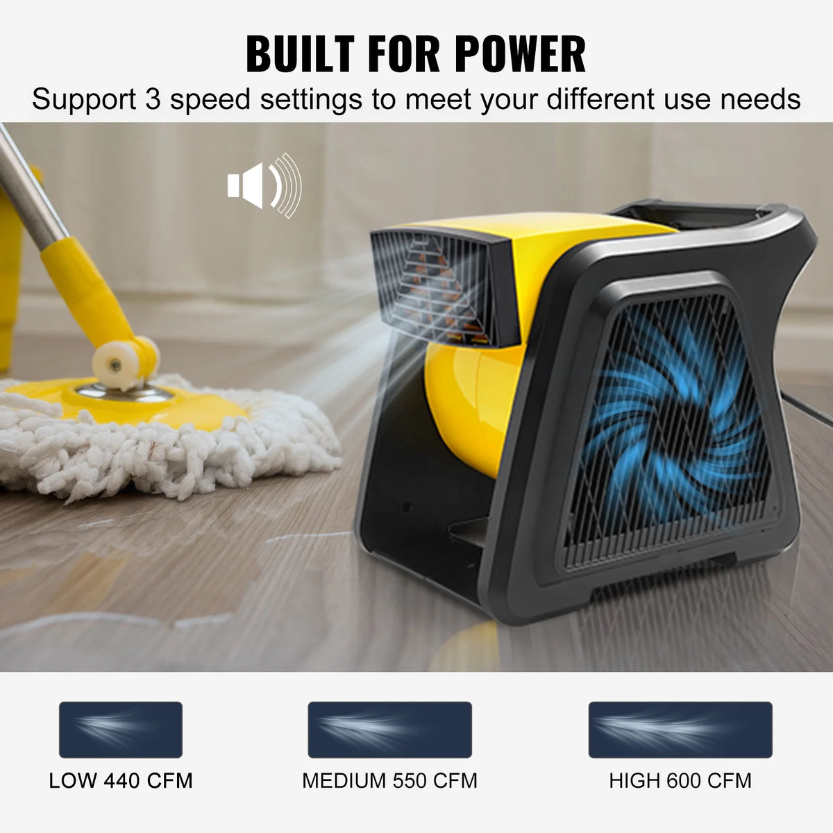 600 CFM 3-Speed Portable Floor Blower Fan J126137