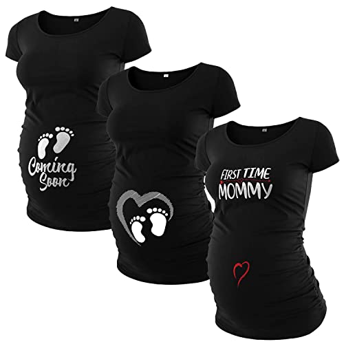 Pack of 3 Maternity Shirts with Ruched Sides Q593467