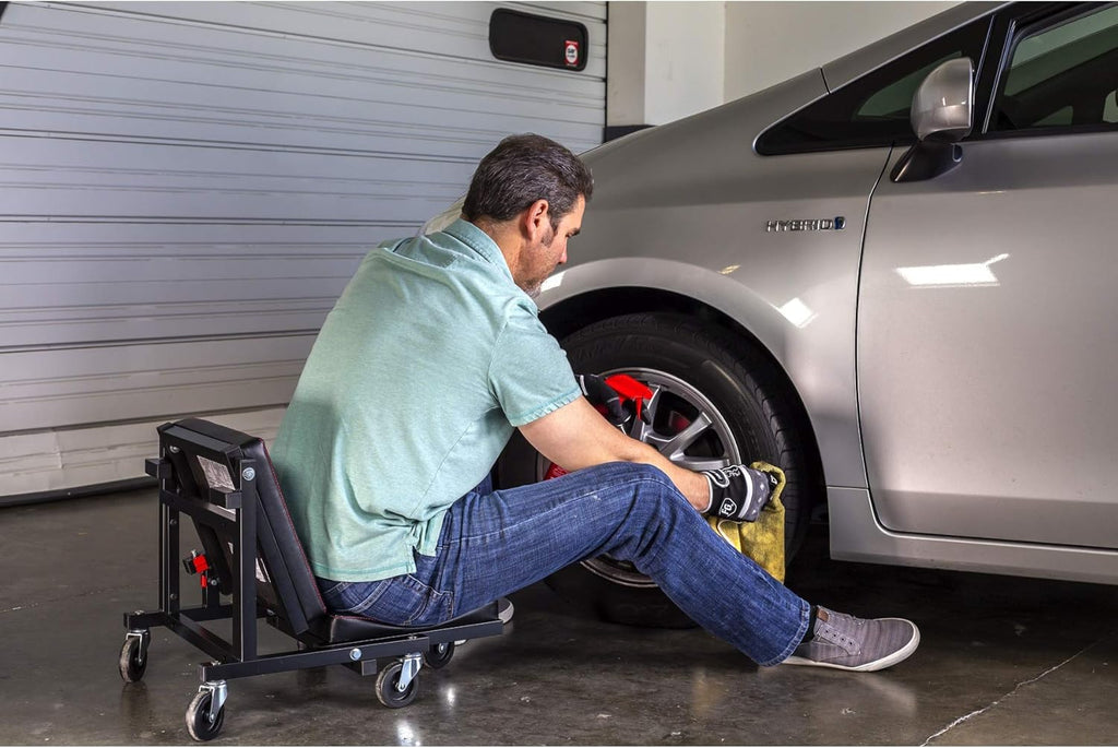 2-in-1 Rolling Creeper Seat with Thick Pad and 3-in. Casters U390