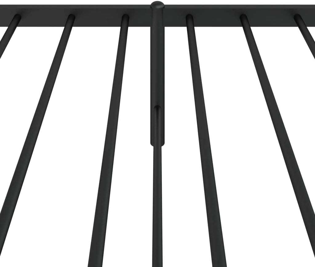 Black Metal Bed Frame with Headboard 39.4"x78.7" A55326