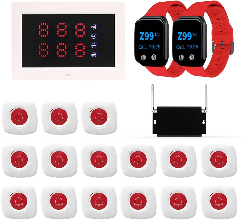 Wireless Calling System with 1 Number Display and 10 Waterproof Call Buttons H971456