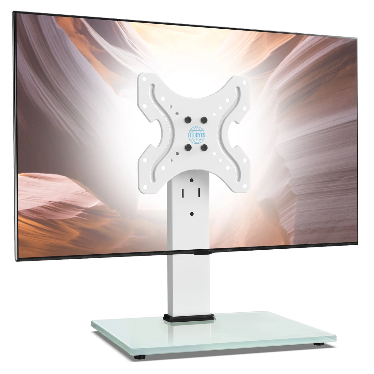 White Universal TV Stand Tabletop TV Base with Swivel Mount for 19''-40" inch Flat Screen Tvs S850250