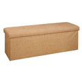 Camel Faux Linen Folding Storage Ottoman O1717