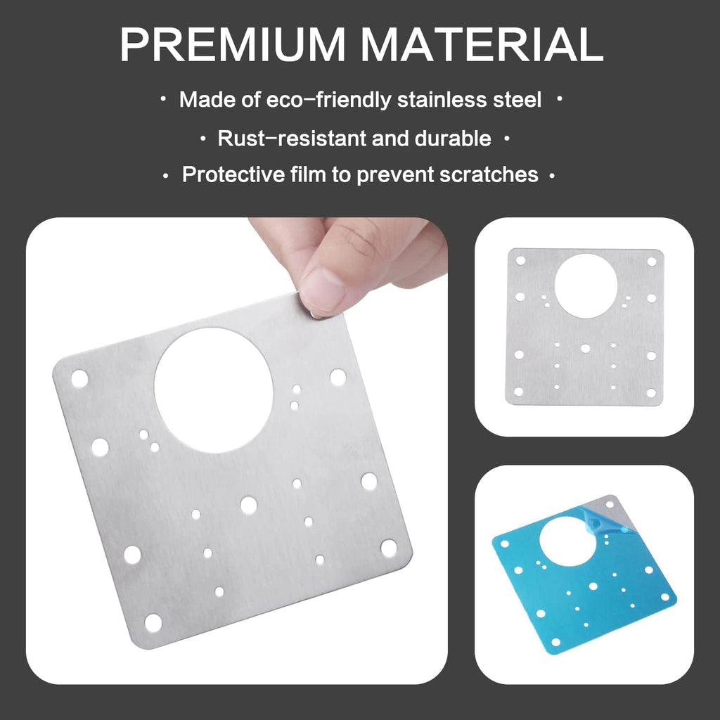 16pack Stainless Steel Cabinet Hinge Repair Plate kit with Mounting Screws U49379