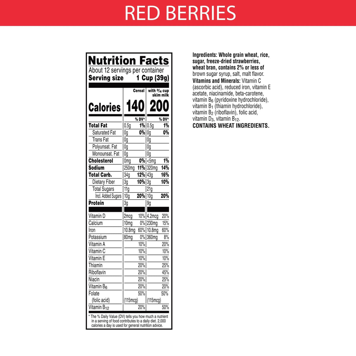 Red Berries Cold Breakfast Cereal (Pack of 3) D136