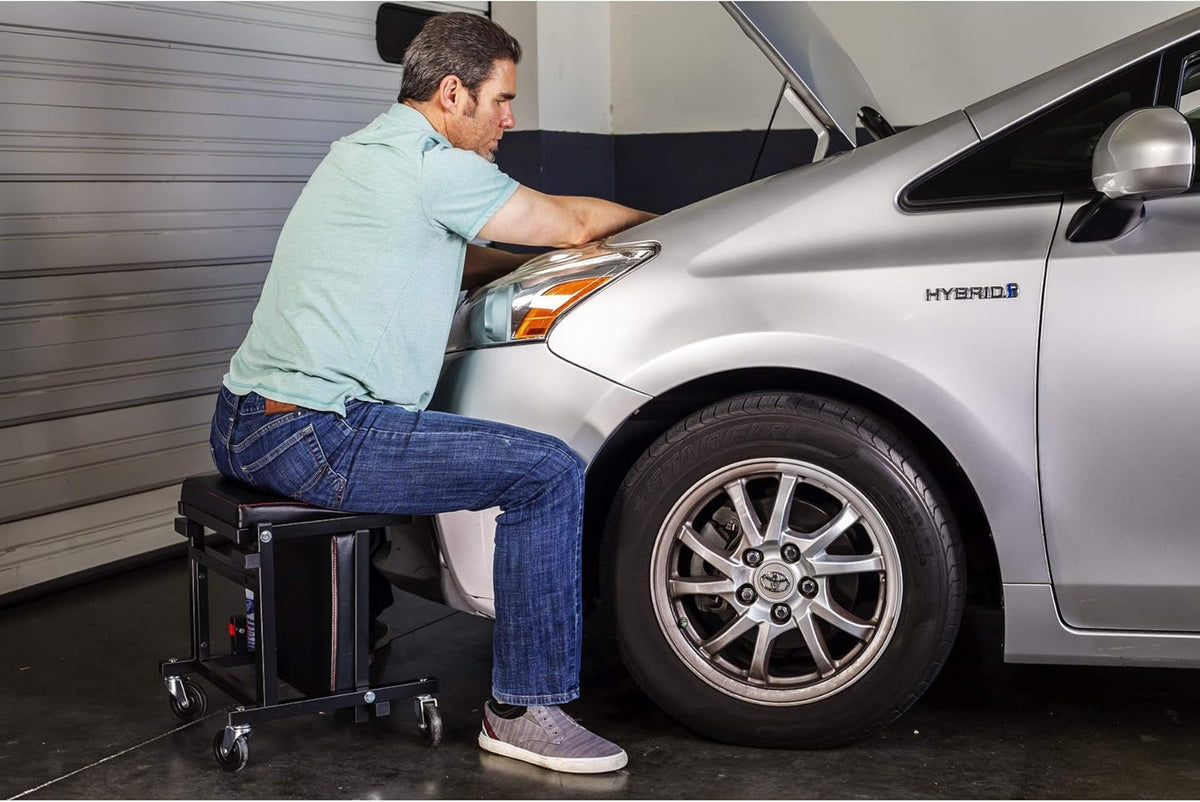 2-in-1 Rolling Creeper Seat with Thick Pad and 3-in. Casters U390