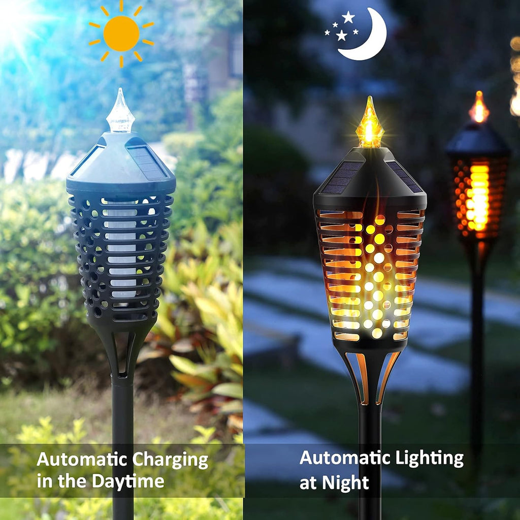 40 Outdoor Waterproof Solar Flame Torch Lights 2Pack S2047