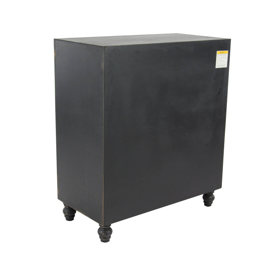 Black Wood and Metal Two-Door Cabinet U880
