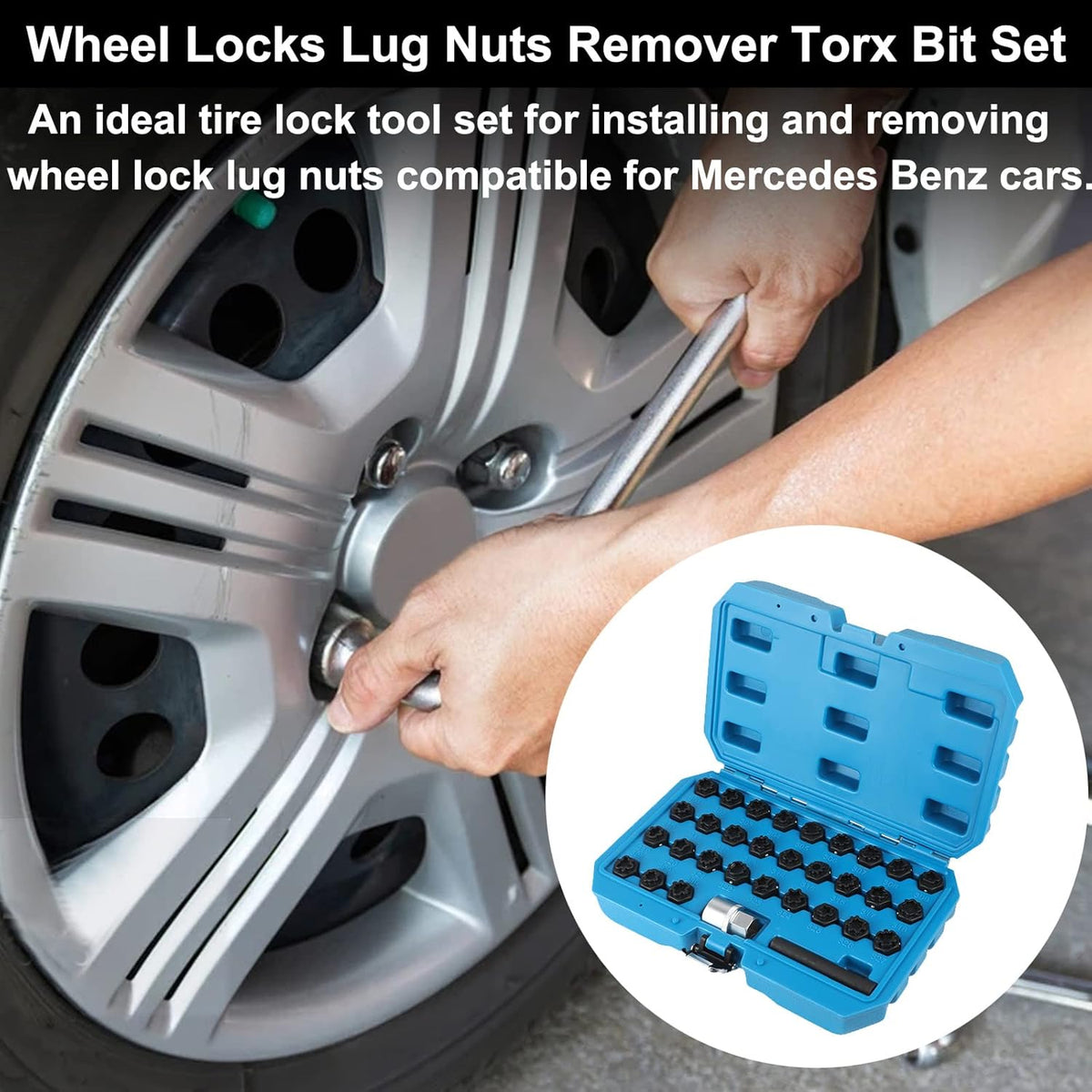 32PCS Automotive Wheel Locks Lug Nuts Socket Set D3088
