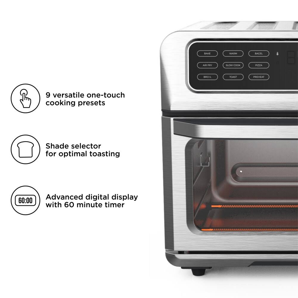 Air Fryer + Toaster Oven, Stainless Steel, 20 LITER V1478