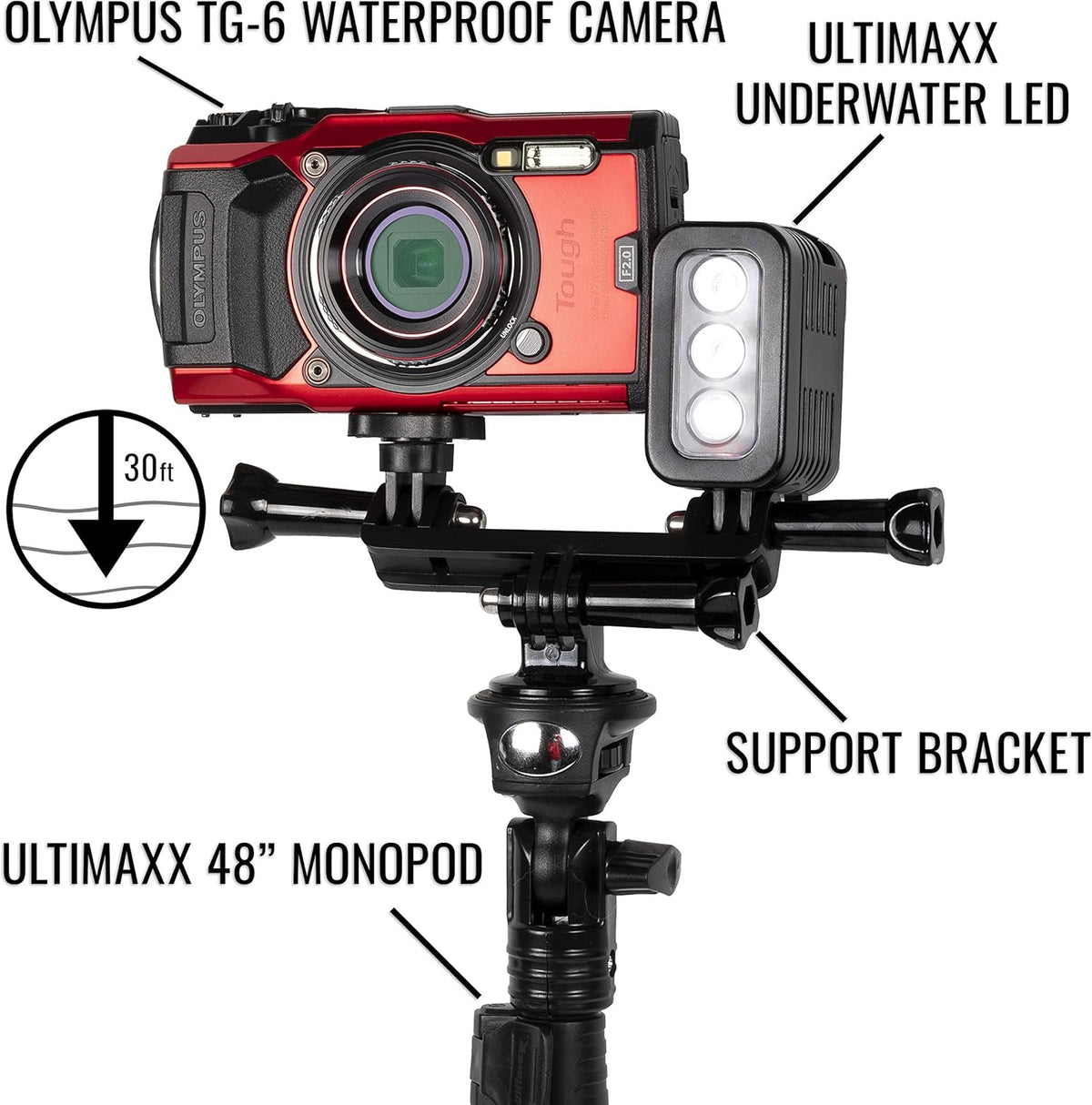 Red Digital Camera with Underwater LED Light and Carrying Case T48269