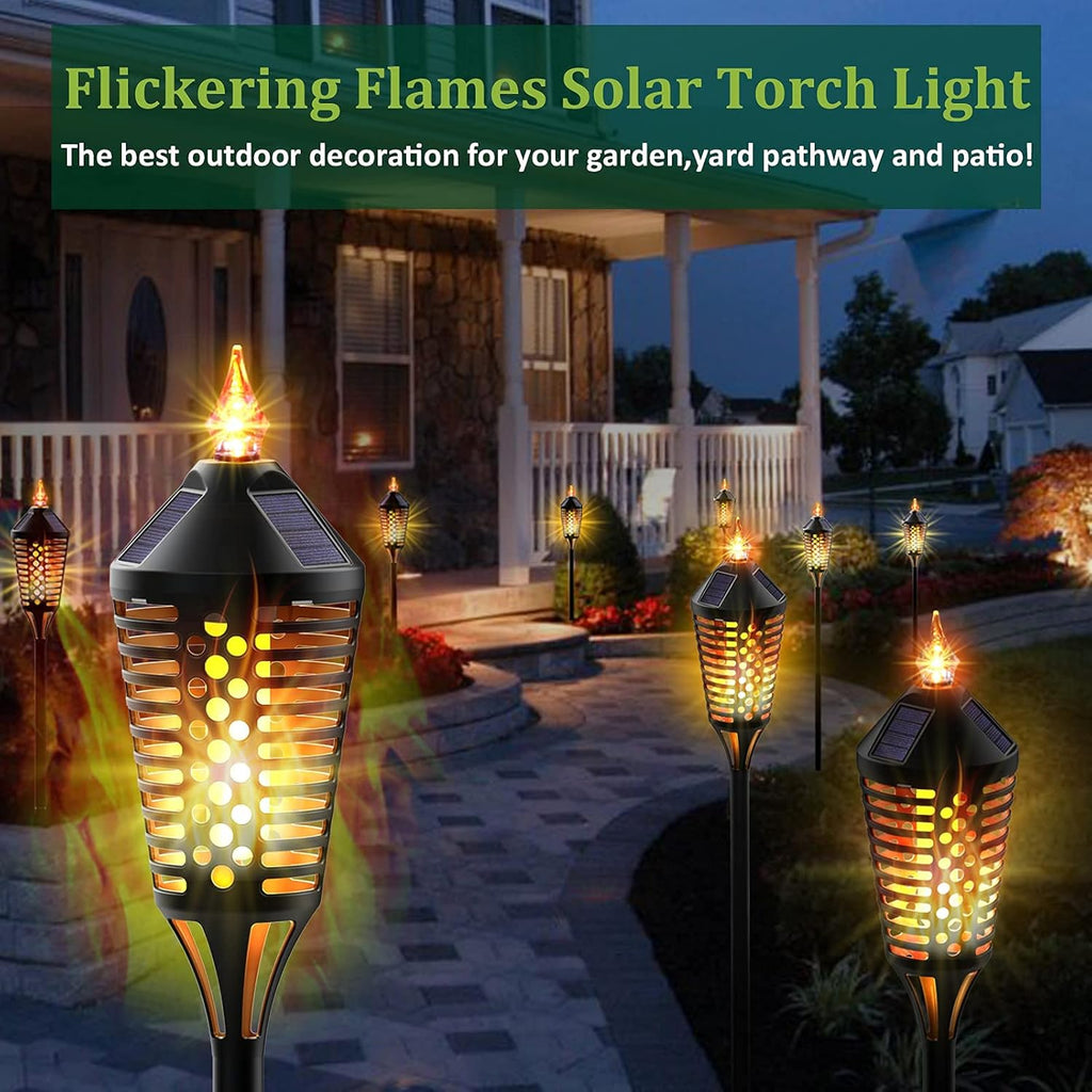 40 Outdoor Waterproof Solar Flame Torch Lights 2Pack S2047