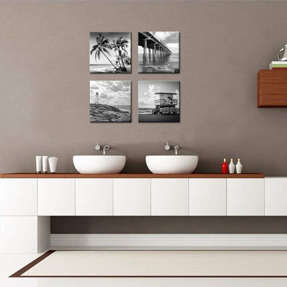 4 Piece Beach Canvas Print Wall Art E3363
