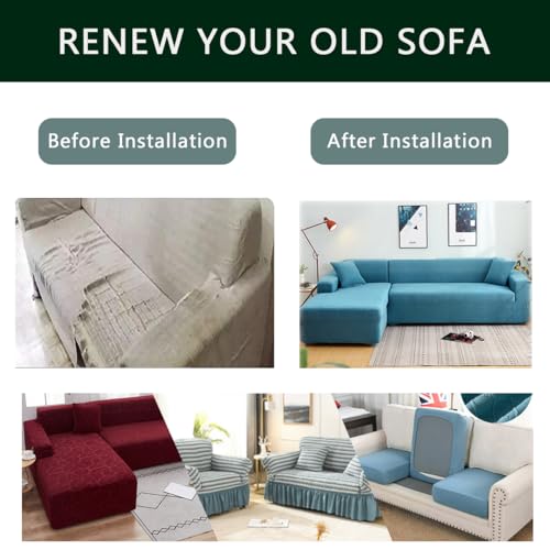 2 pcs Spandex Non Slip Sectional Sofa Covers C855699
