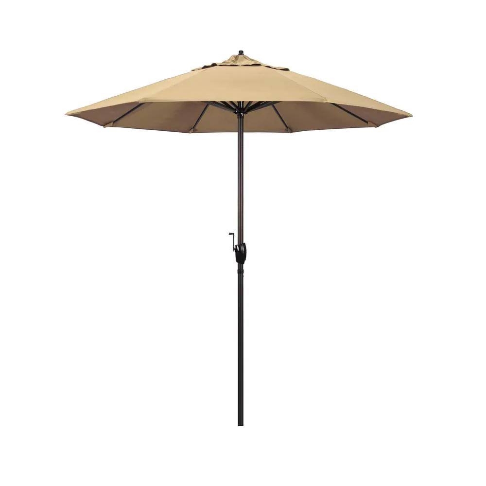7.5 ft. Bronze Aluminum Auto-Tilt Crank Lift Patio Umbrella Y91340