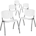 Orange Plastic Stack Chair with Titanium Frame R95493