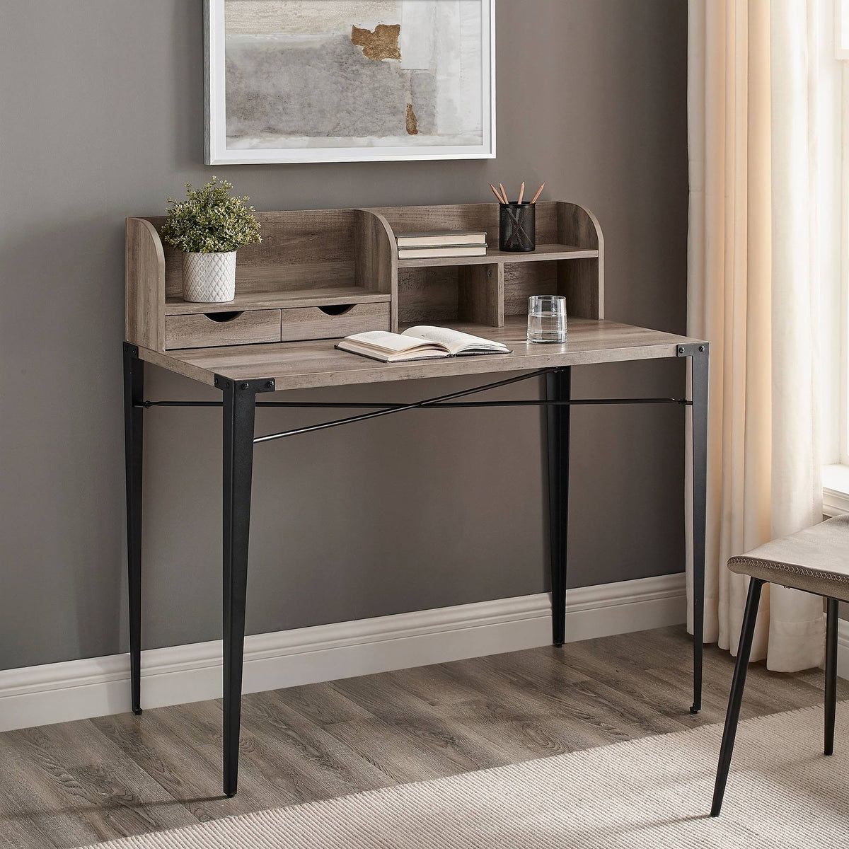42-Inch Writing Desk with Small Hutch Y8328