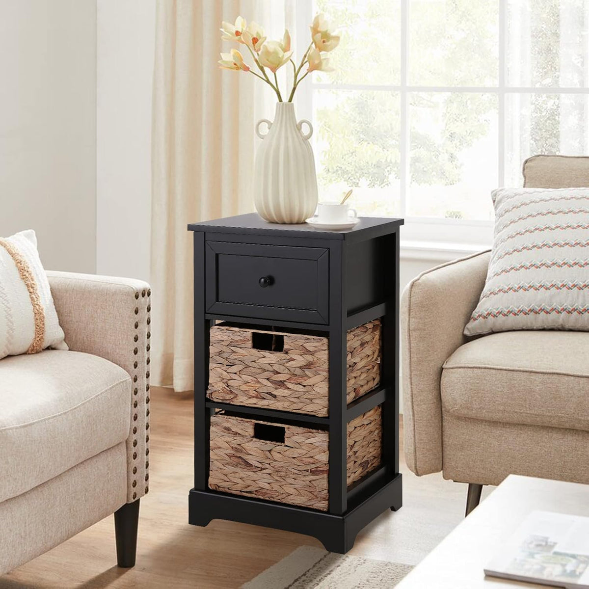 White 2 Drawer Storage Chest with Baskets B554