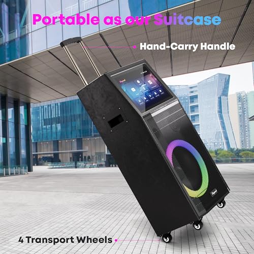 Portable Bluetooth Karaoke Machine with 2 Wireless Microphones Q9575