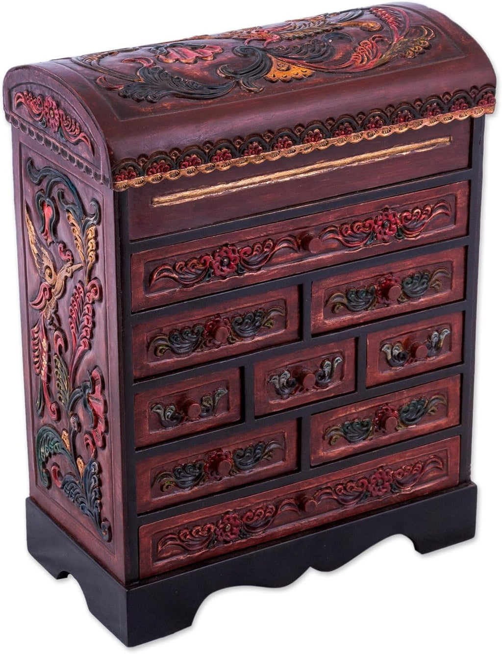 Wood and Leather Jewelry Box H8958