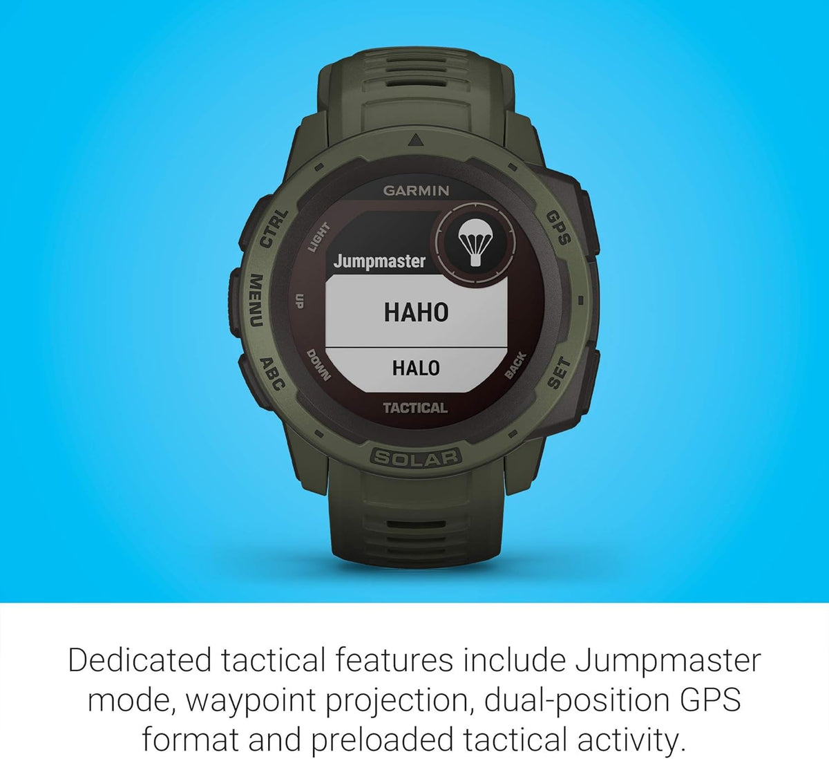 Moss Green Solar-Powered Rugged Outdoor Smartwatch U9922