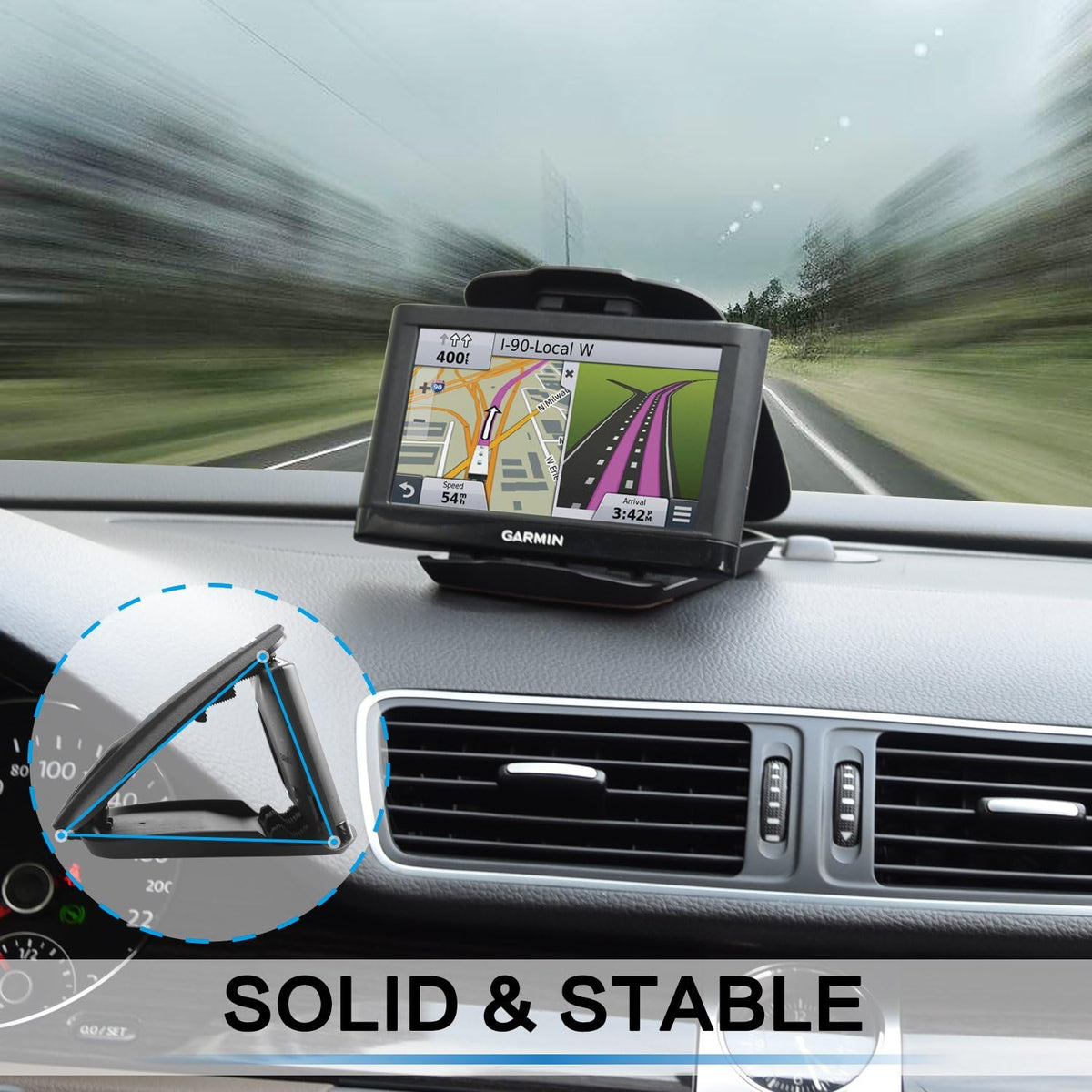 Matte Black Car Adhesive Non-Slip Dashboard Mount Q84825