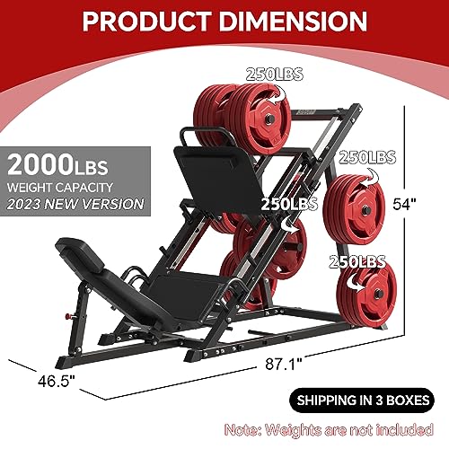 Heavy Duty Adjustable Leg Press Machine with Plate Storages B141057