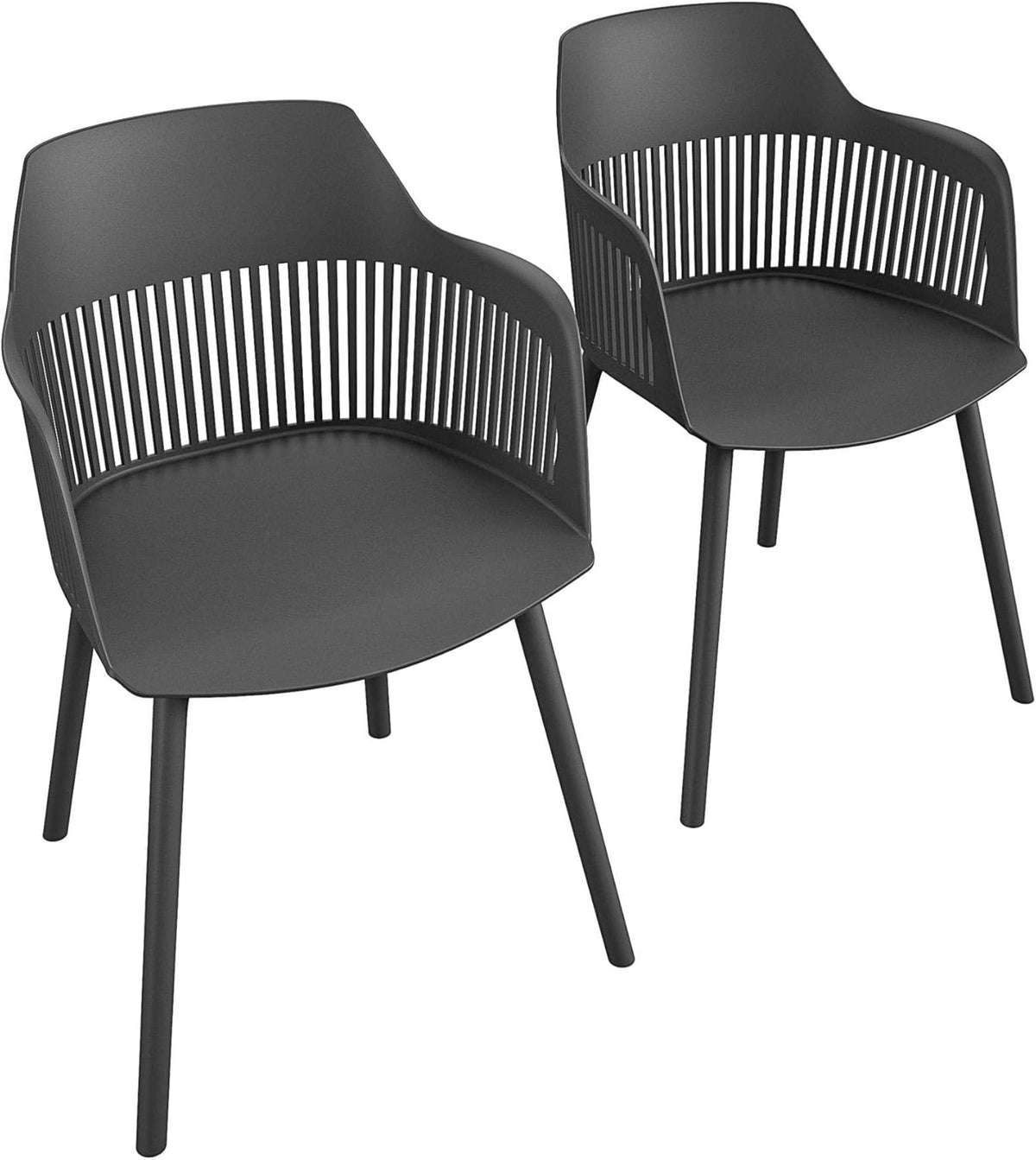 Black Resin Dining Chairs 2-Pack V8614