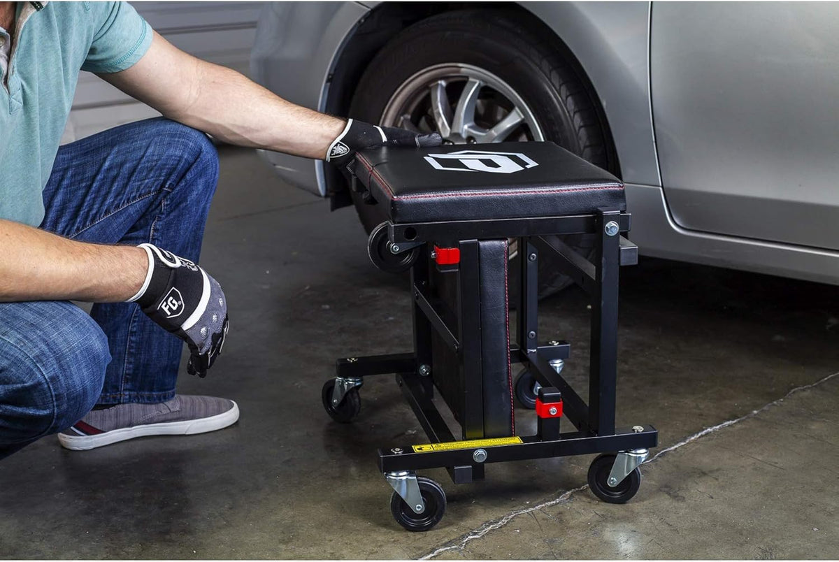2-in-1 Rolling Creeper Seat with Thick Pad and 3-in. Casters U390