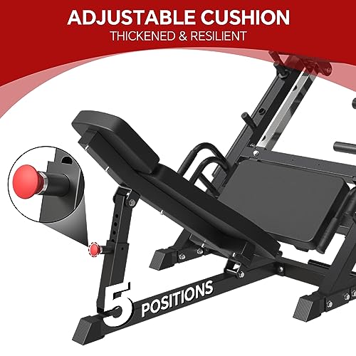 Heavy Duty Adjustable Leg Press Machine with Plate Storages B141057