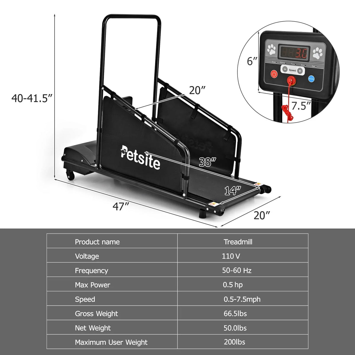 Pet Treadmill with Remote Control U72774
