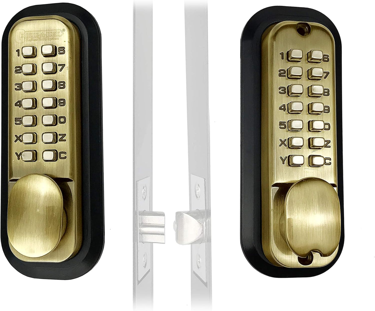 Antique Brass Mechanical Keyless Combination Latch Door Lock N150939